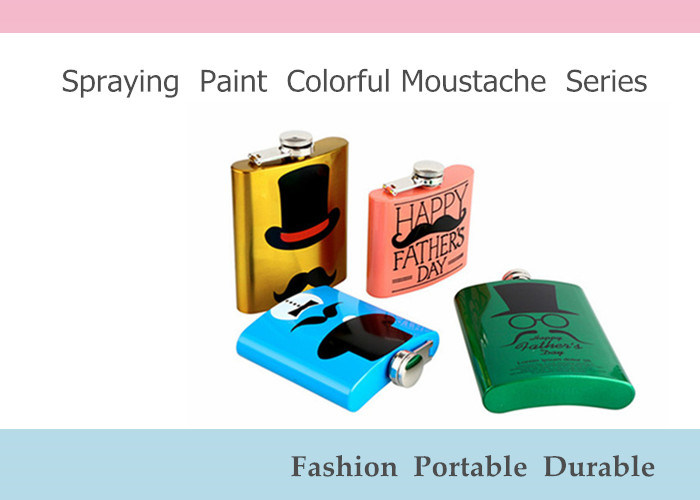Yellow Mustache Series Whisky Stainless Steel Hip Flask