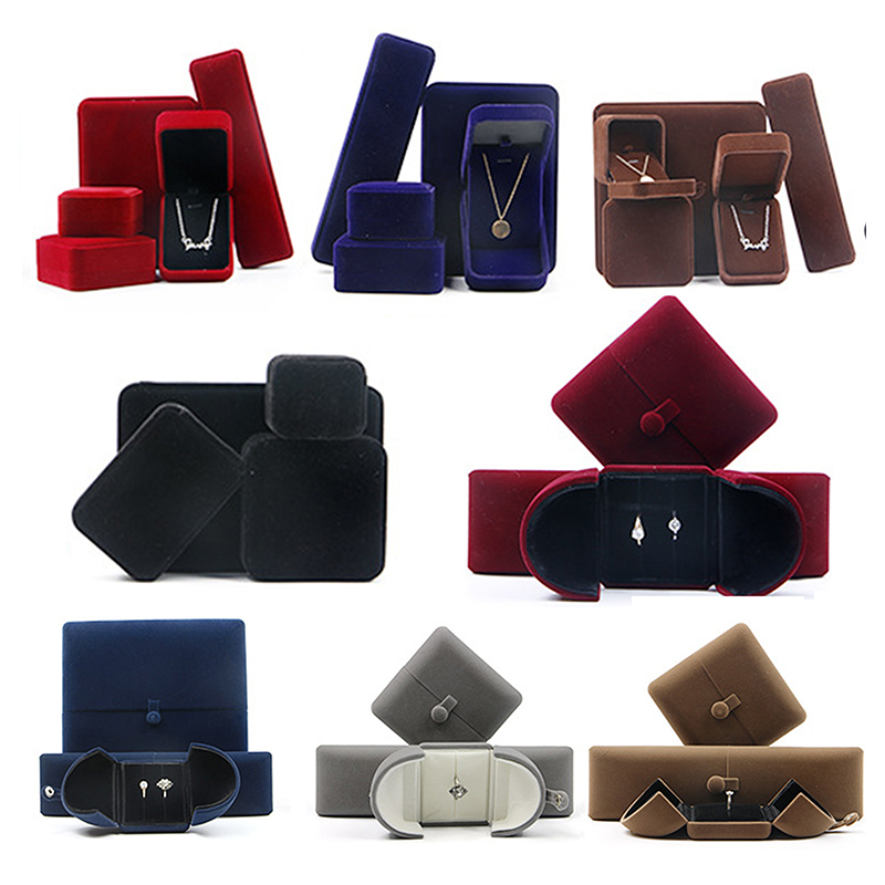 Luxury Red/Black Square Paper/Plastic/Wooden/Leather/Velvet Factory Clamshell Jewelry Watch Cosmetic Perfume Gift Packaging Set Storage Box Wholesale