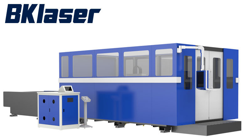 2018 New Design Enclosed Metal Sheet High Speed Fiber Laser Cutter with Moving Table