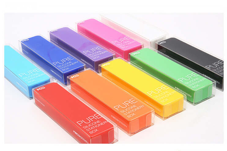 Creative Durable Offices and Schools Candy Color Stationery Silicone Pen & Pencil Cases