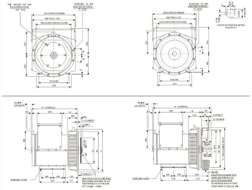 Kanpor 25kw Brushless Stamford Type Alternator with 100% Copper Wire