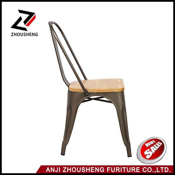 Dhp Fusion Metal Dining Antique Chair with Wood Seat Antique Copper