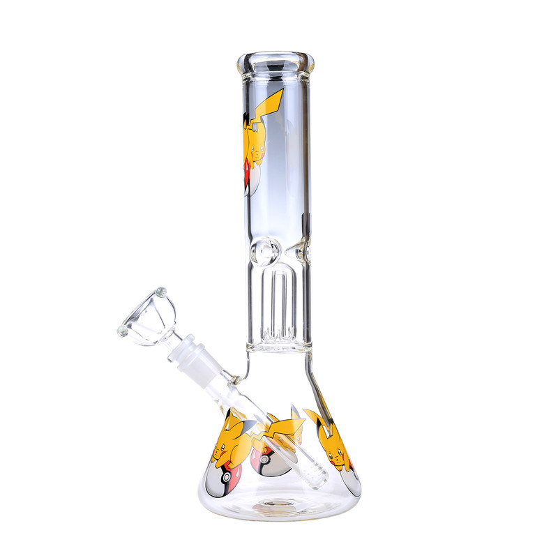 Glass Water Pipe Pikachu Drum Perc Ice Glass Smoking Pipe Hookah