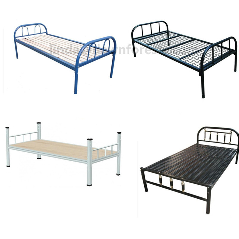 Shandong Factory School Double Layer Painted Iron Bunk Bed on Top and Bottom