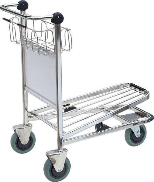 Stainless Steel Airport Trolley with Auto Brake, Airport Luggage Trolley