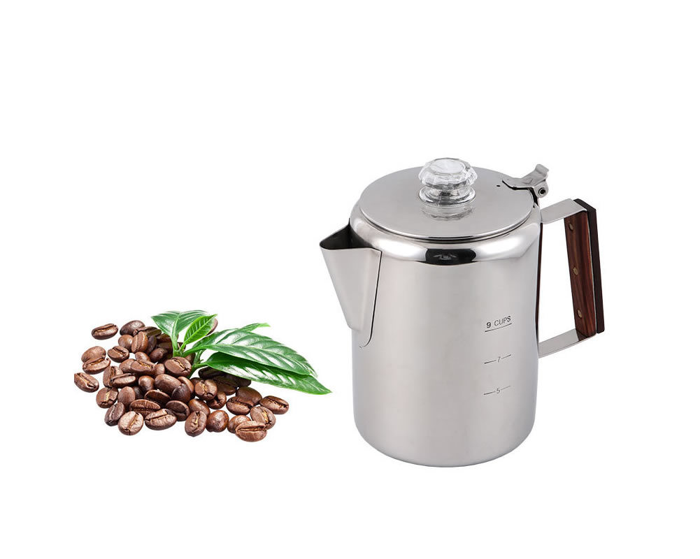 Cafetière à percolateur à café 9 tasses, cafetière à infusion rapide, faisable pour voyager
