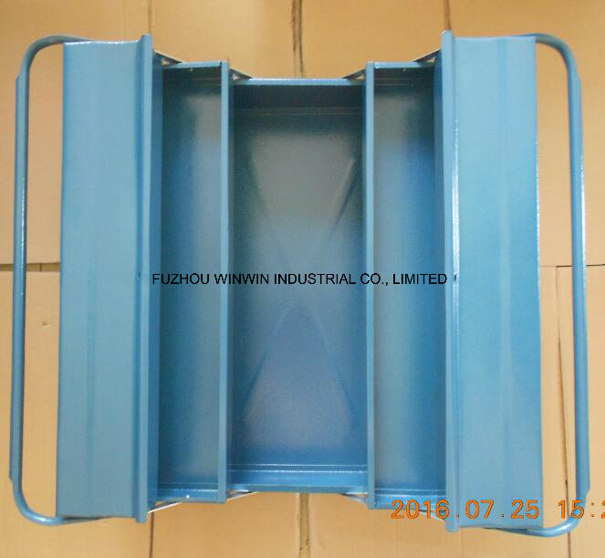 Single Color Portable Metal Toolbox with 3 Storage Layers (WW-TB302EA)