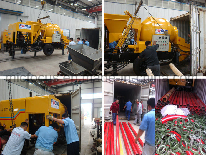 Small Mini Mobile Diesel Engine Self Loading Concrete Mixer with Pump