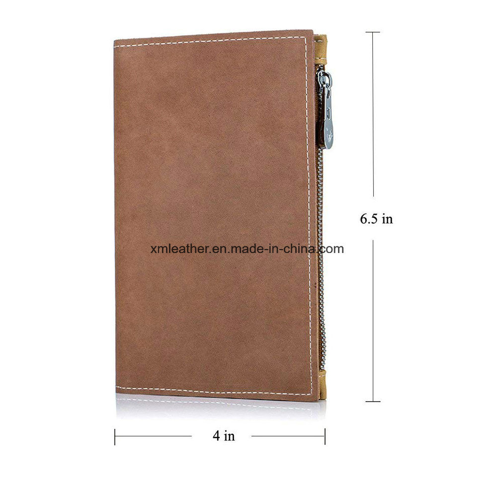 Custom Logo Luxury Leather Zipper Card Passport Holder