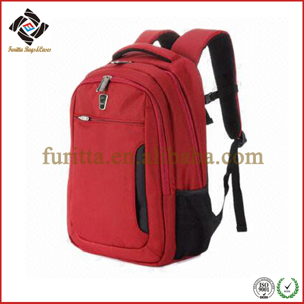 High-Grade Red Nylon Business Bag School Backpack Laptop Bag (FRT4-07)