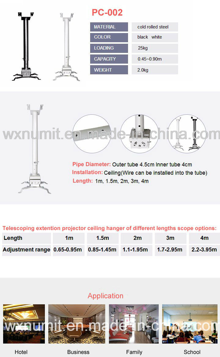 Wall Mounted Universal Projector Ceiling Hanger