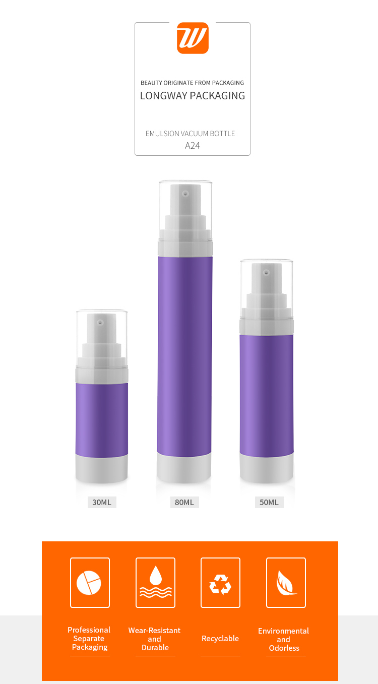 50ml Customized Luxury PP Airless Lotion Pump Bottle