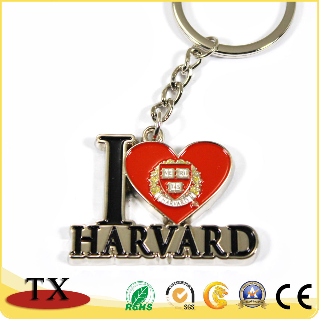 Heart Shape Metal Key Chain with Custom Logo