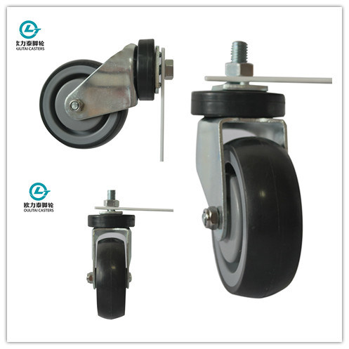 4 Inch TPR Shopping Trolley Fixed Caster