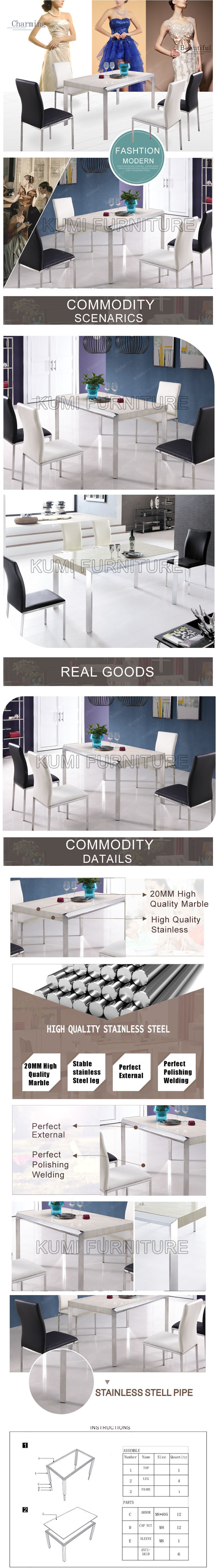 Modern Dining Roon Furniture Marble Table