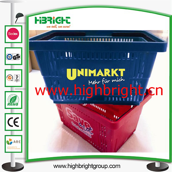 Golden Steel Wire Shopping Basket for Hypermarket