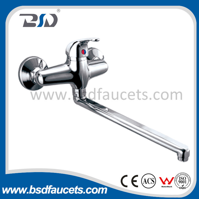 Single Handle Wall Mounted Kitchen Faucet with Long Spout
