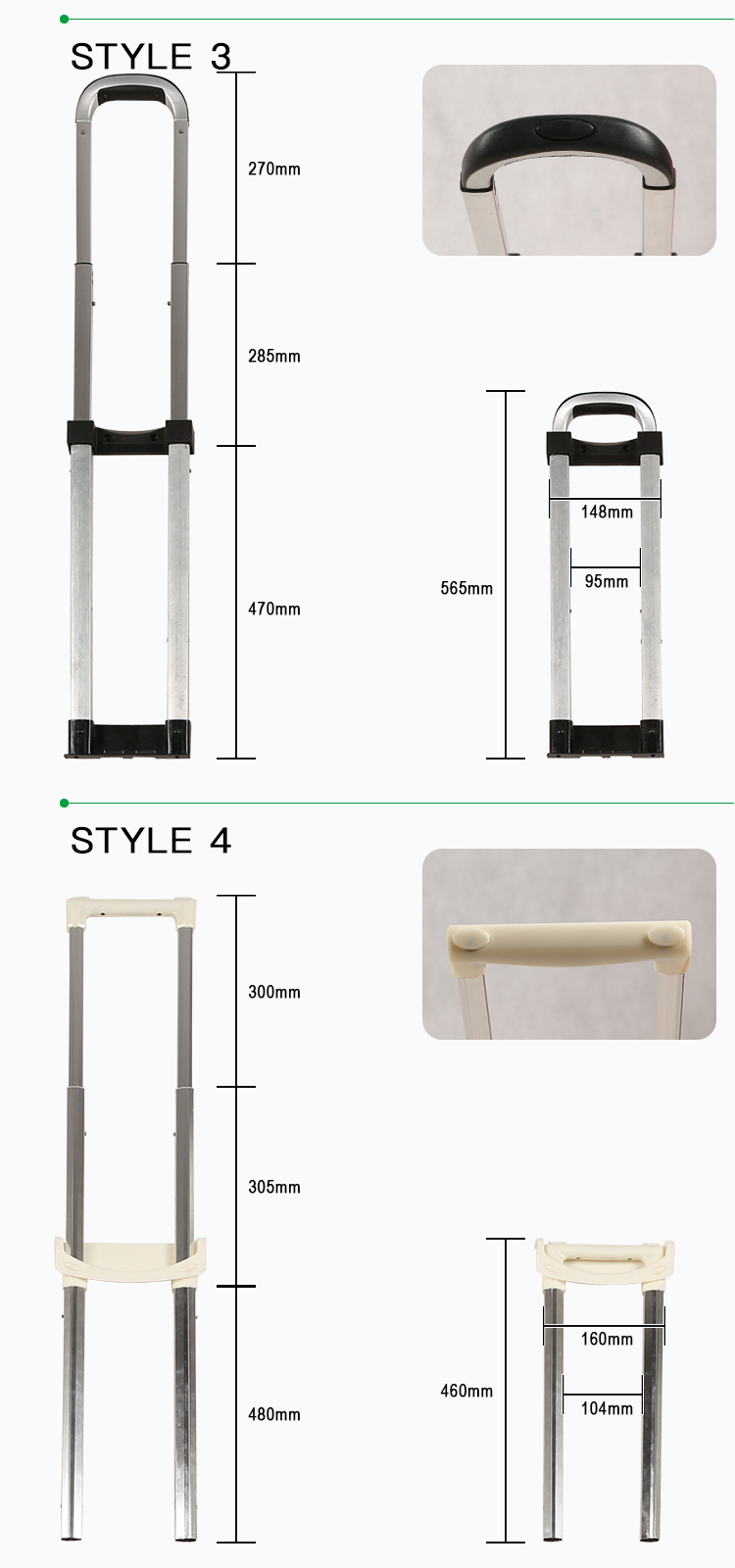 Aluminium Adjustable Telescopic Luggage Cart Handle Forvtool Box