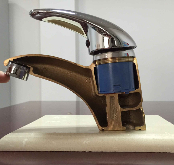 Deck-Mounted Kitchen Faucet with Brass Spout