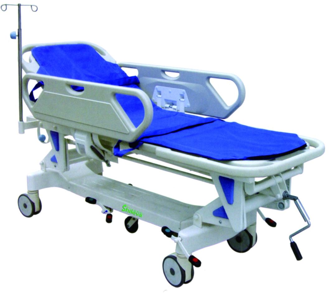 Luxury Hydraulic Rise & Fall Cart Hospital Stretcher Trolley (Slv-B4304)