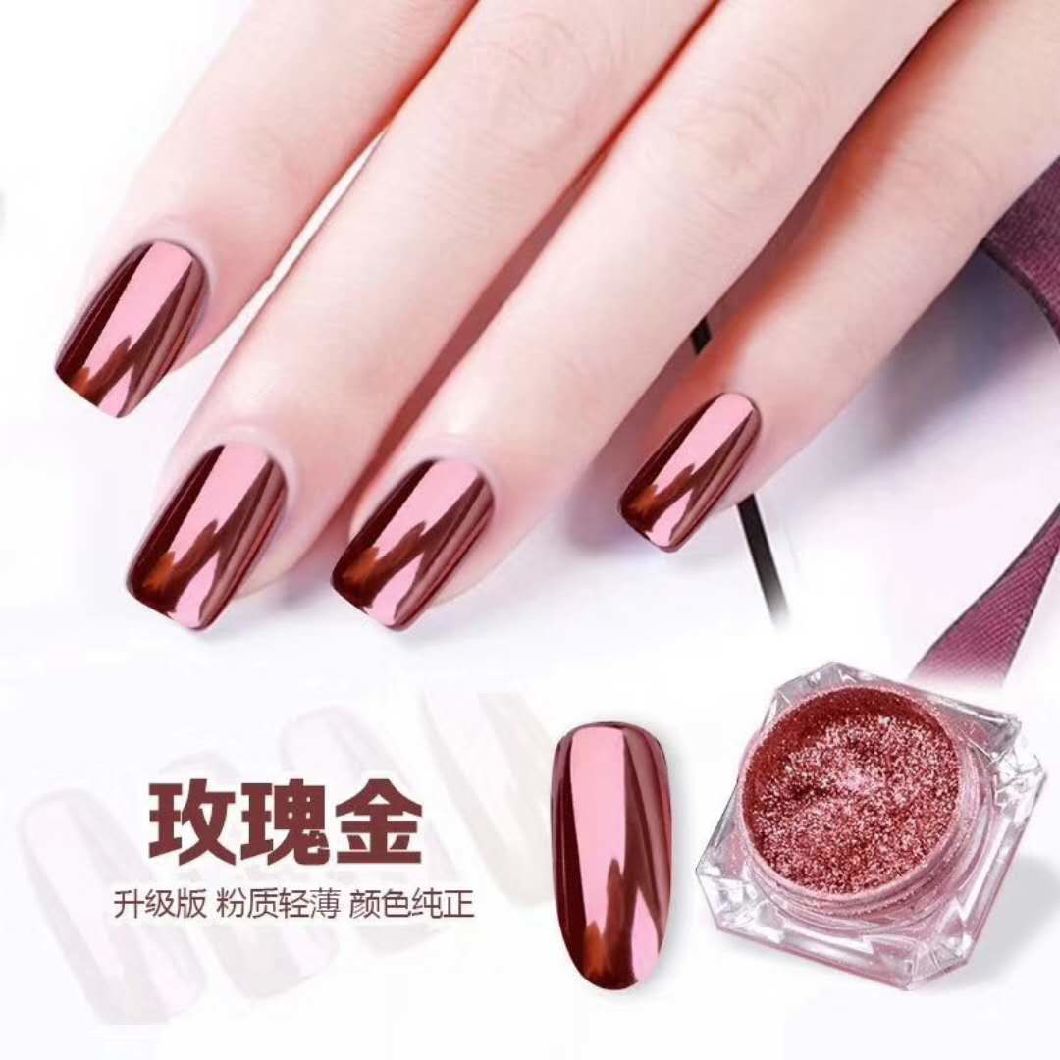 Rose Gold Powder Glitter Chrome Color Ibn Mirror Gel Nail Chrome Magic Powder Mirror Powder