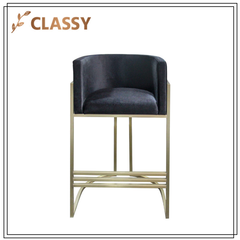 Stainless Steel Dining Furniture Bar Chair with Foot Rest