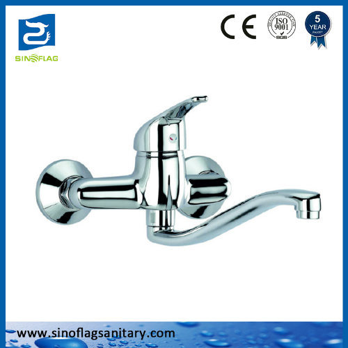 Good Performance Brass Long Spout Wall Mounted Bathroom Kitchen Faucet