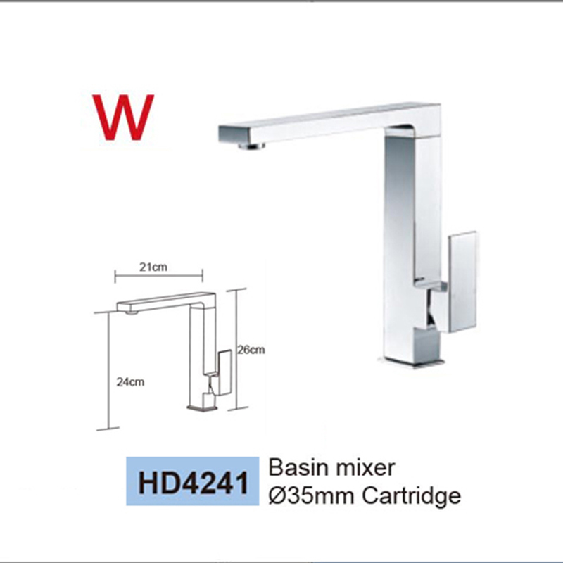 Watermark Square Brass Kitchen Sink Mixer (HD4241)