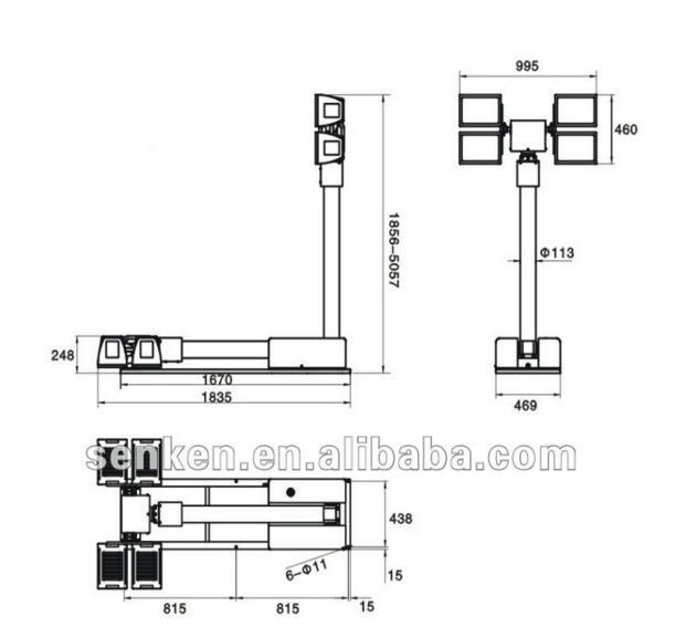 3.5 Meter High Telescope High Mast Tower Light Roof Mounting for Heavy Duty Truck and Auto Lighting System