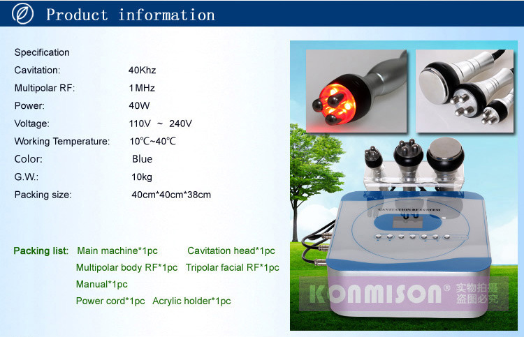 3 in 1 Portable Cavitation RF Slimming Beauty Machine