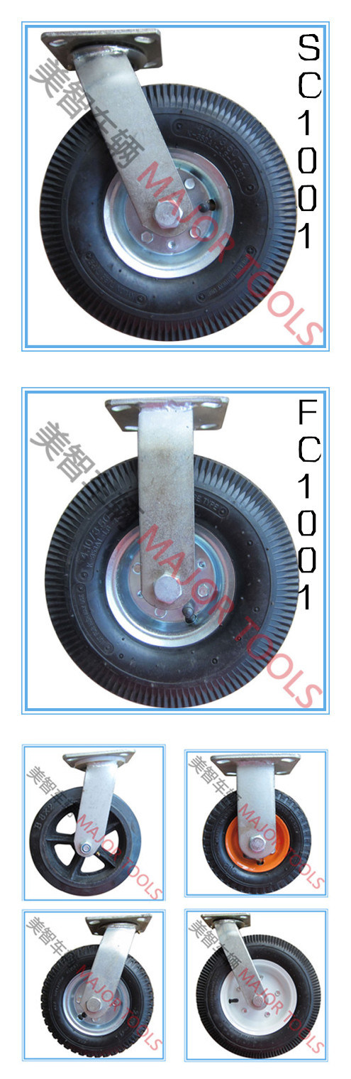 10 Inch High Quality Pneumatic Swivel Caster Rubber Wheels