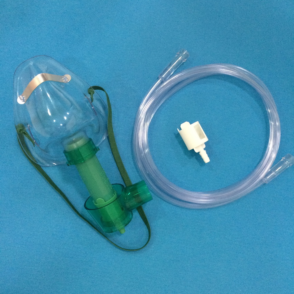 Adjustable Venturi Oxygen Mask Medical Multi-Vent Mask with Tubing (Transparent)