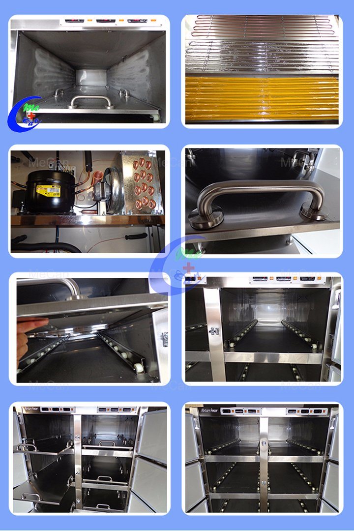 Mortuary Equipment Mortuary Body Refrigerator Freezer, 6 Bodies Stainless Steel Mortuary Coolers Cabinets