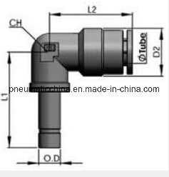 Good Quality Pneumatic Fittings Metal Push in Fitting