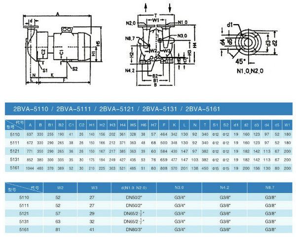 2bva-5111 Water Ring Vacuum Pump