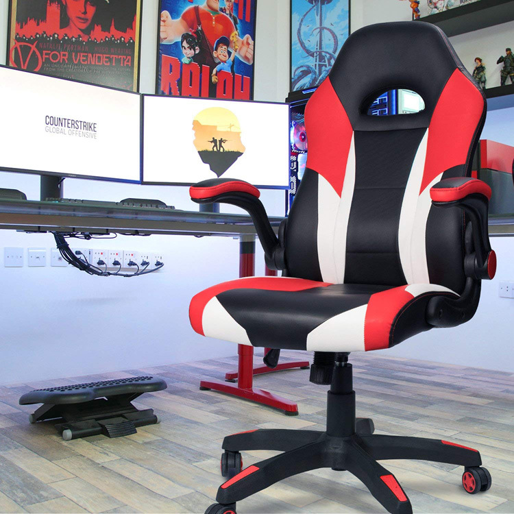 (PANCL) Partner Racing Style Leather Gaming Chair - Ergonomic Swivel Computer, Office or Racing Chair