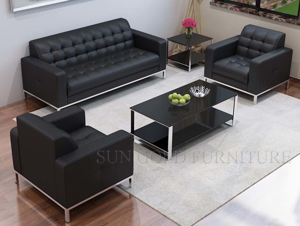 Beautiful Modern Brown Luxury Genuine Leather Reception Sofa Boss Room Sofa