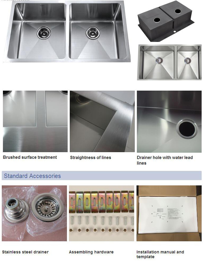 Luxury Undermount Single Bowl Stainless Steel Kitchen Sink (ACS3320A1)