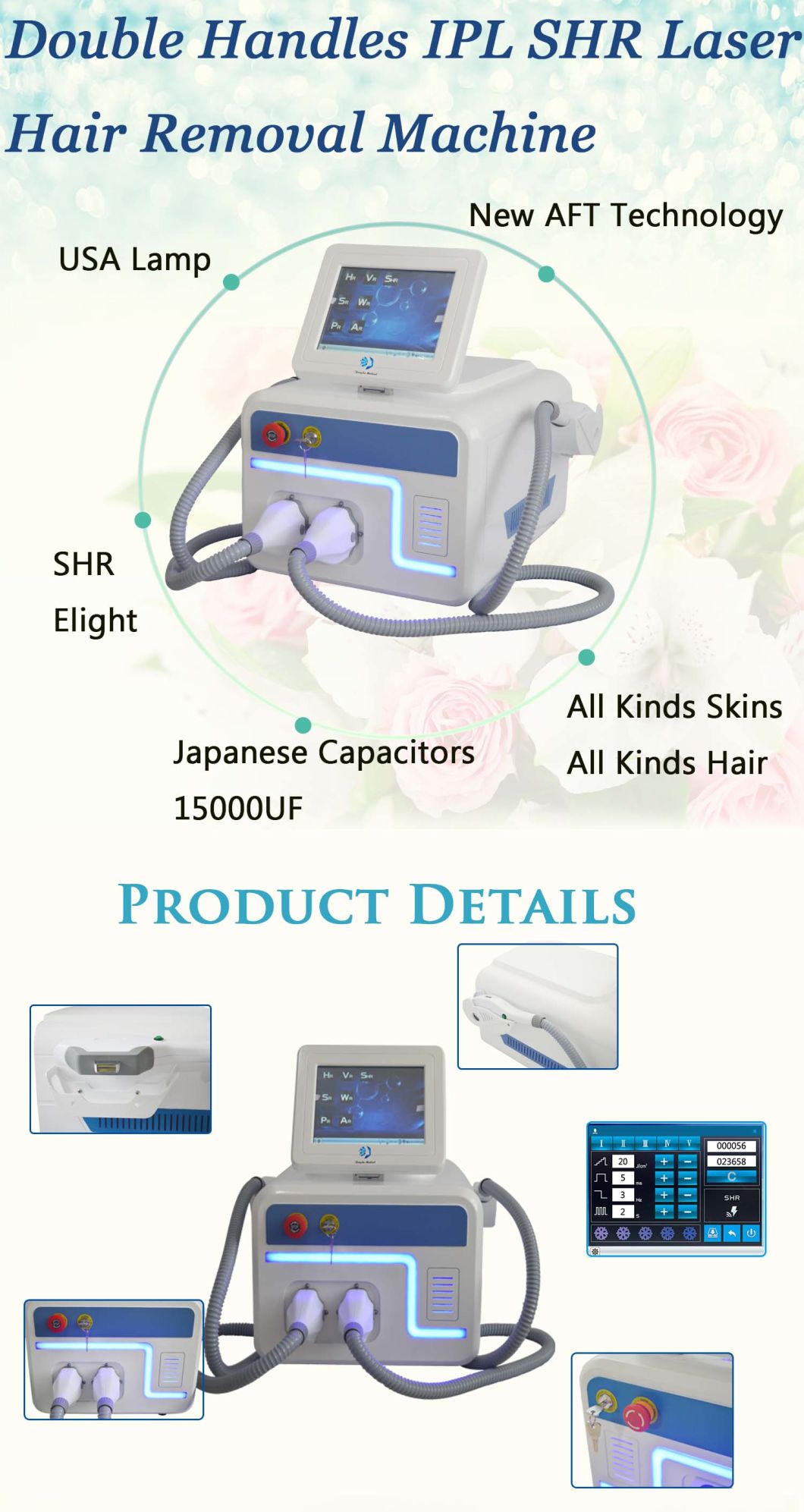 Home Use RF Elight Shr Opt IPL for Hair Removal
