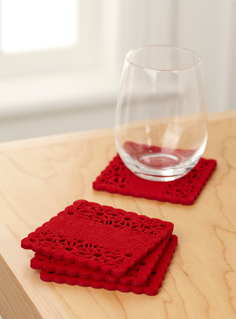 Flower Shape Felt Coasters with Logo