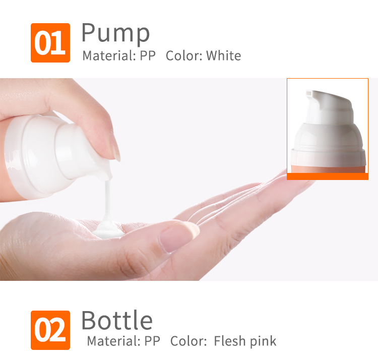 Plastic PP 30ml Airless Lotion Head Bottle for Personal Use