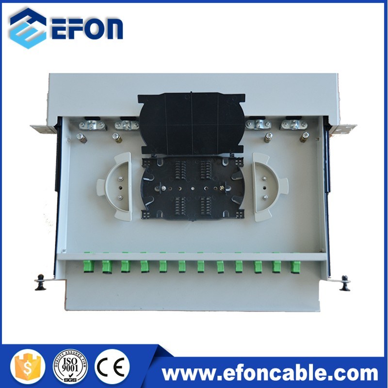 Rack Mount Slide-out Type 24 Fiber 48 Fiberfiber Distribution Enclosures Fiber Optic Patch Panel