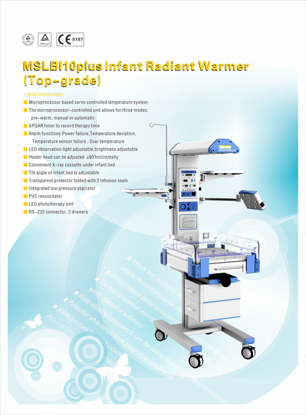 Infant Incubator Radiant Warmer with Low Price for Hospital Mslbi10plus