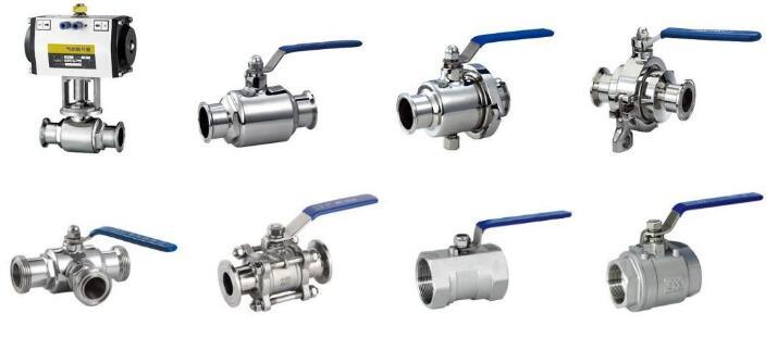 Sanitary Stainless Steel Three Pieces Non Dead Angle Ball Valve