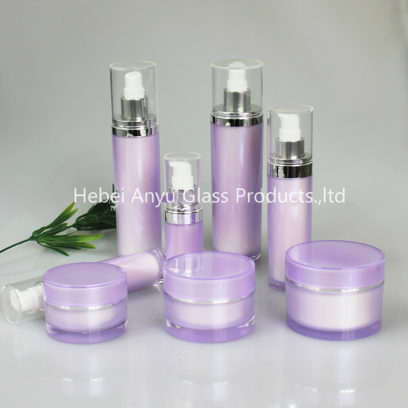 Fancy Cream Glass Jars Blue Glass Bottles for Cosmetics Packaging