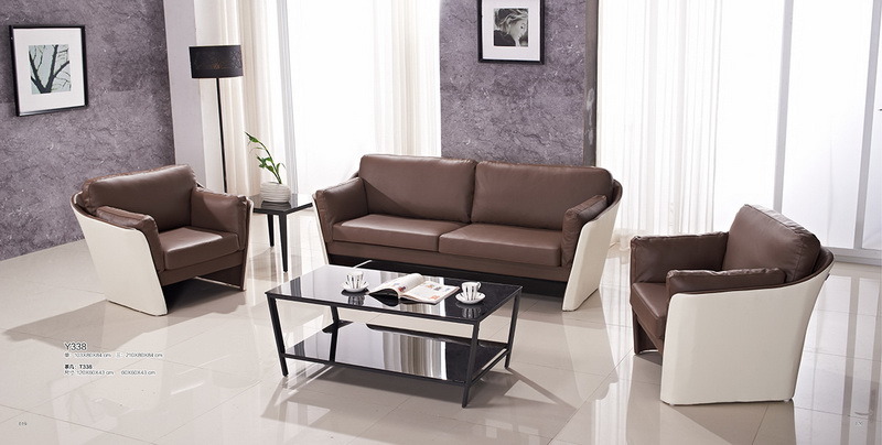 Commercial Office Furniture Modern Leather Sofas Set Office Reception Sofa (Y338)