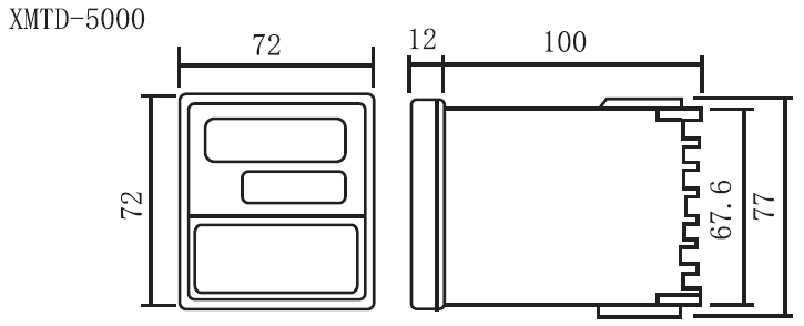 Digital Temperature Controllers Xmtd-5000 Series 72X72X112mm