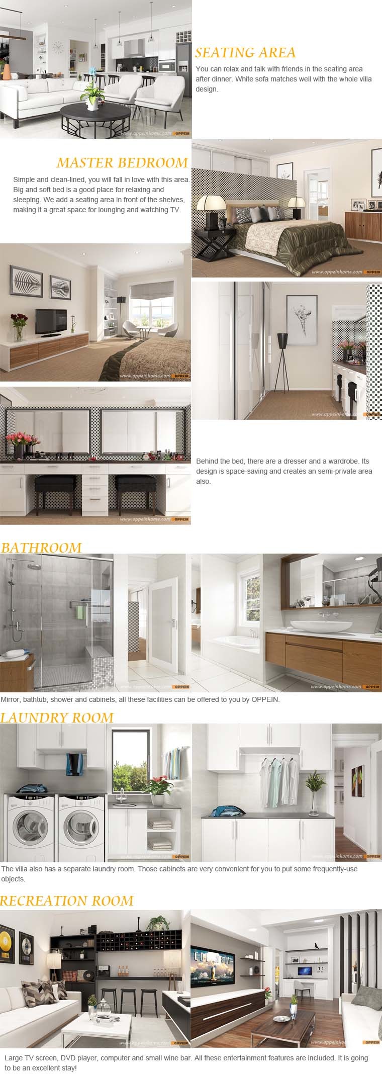 Modern Enjoyable White Lacquer Wooden Home Living Room Furniture (OP16-Villa01)