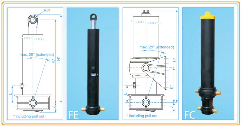 Small Bore Telescopic Hydraulic Cylinder Hydraulic RAM