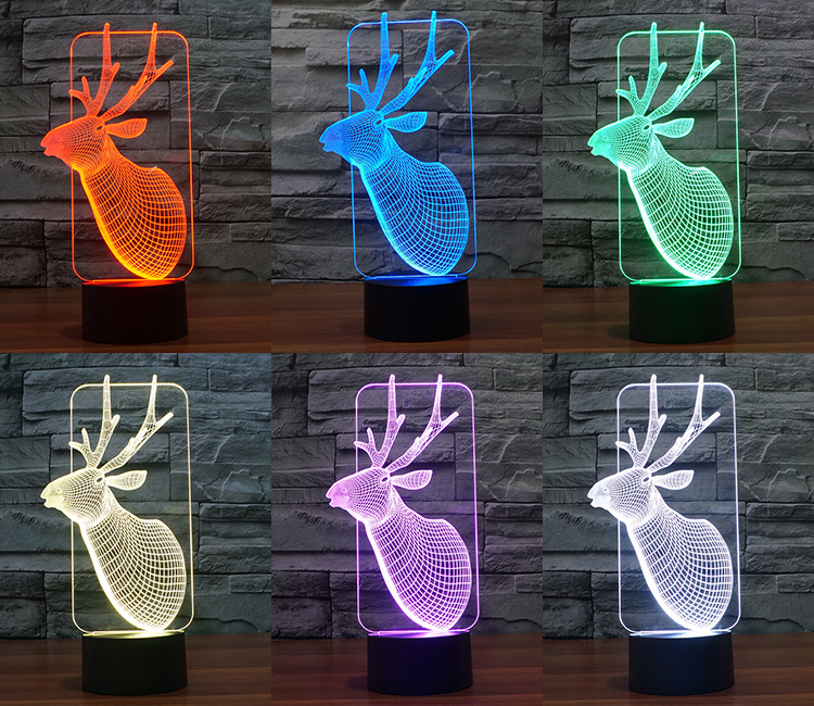 Christmas Light Animal LED Lamps Color Full Deer Night Light